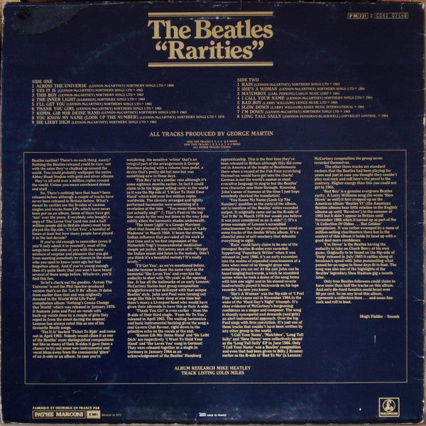 The Beatles : Rarities (LP, Album, Comp, Mono, I.D)