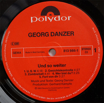 Georg Danzer : Und So Weiter (LP, Album)