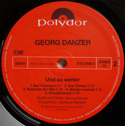 Georg Danzer : Und So Weiter (LP, Album)