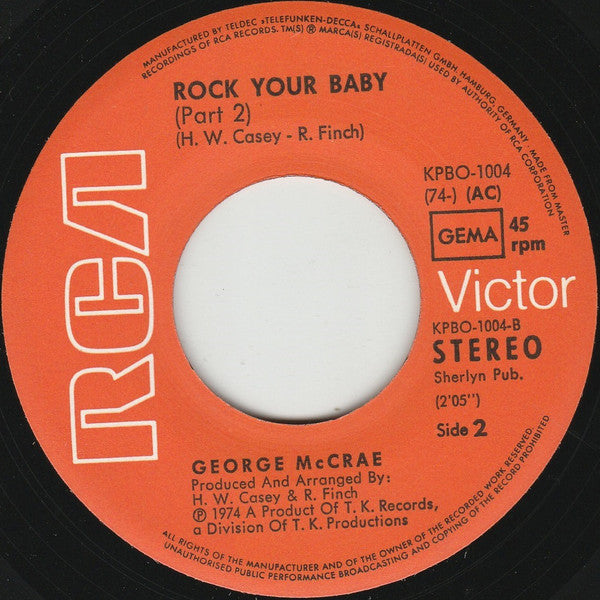 George McCrae : Rock Your Baby (7", Single)