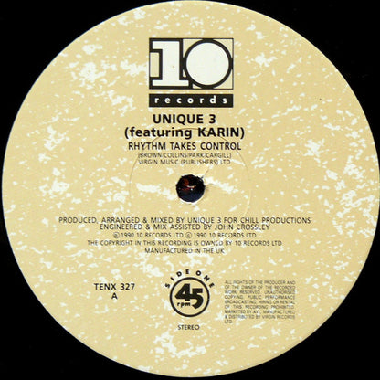 Unique 3 Featuring Karin* : Rhythm Takes Control (12")