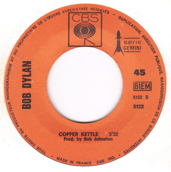 Bob Dylan : Wigwam  (7", Single, Mono)