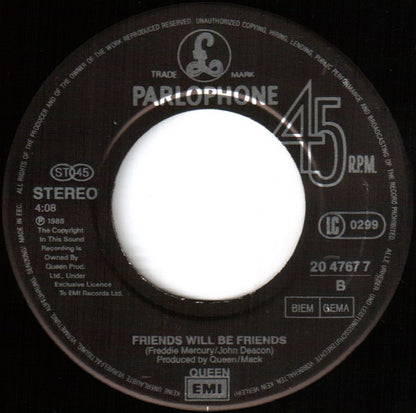 Queen : Who Wants To Live Forever / Friends Will Be Friends (7", Single)