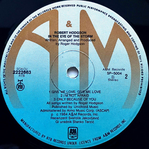 Roger Hodgson : In The Eye Of The Storm (LP, Album)