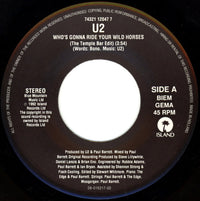 U2 : Who's Gonna Ride Your Wild Horses (7", Single)