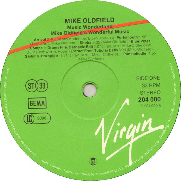 Mike Oldfield : Music Wonderland (LP, Comp)