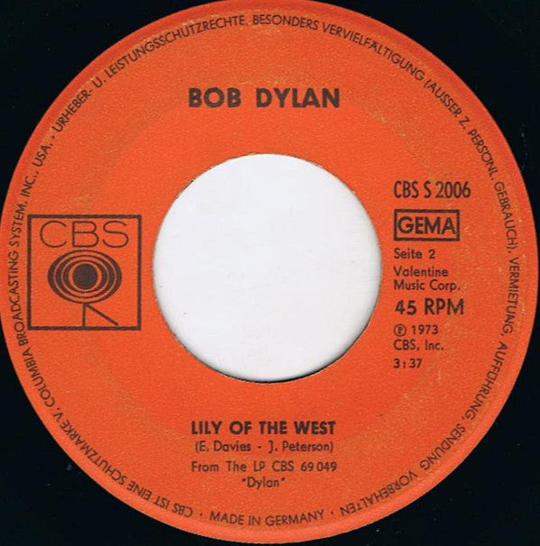 Bob Dylan : A Fool Such As I (7", Single)