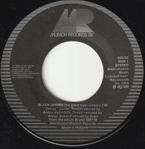 Black Uhuru : The Great Train Robbery (7", Single)