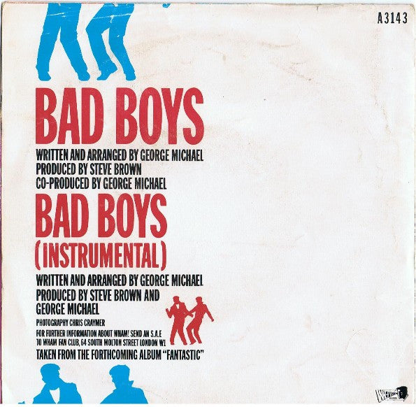 Wham! : Bad Boys (7", Single, Pos)