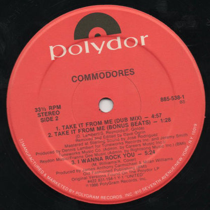 Commodores : Take It From Me (12")