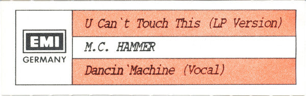 MC Hammer : U Can't Touch This (7", Single)