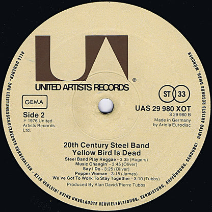20th Century Steel Band : Yellow Bird Is Dead (LP, Album)