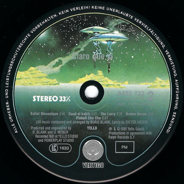 Yello : Claro Que Si (LP, Album, Gre)