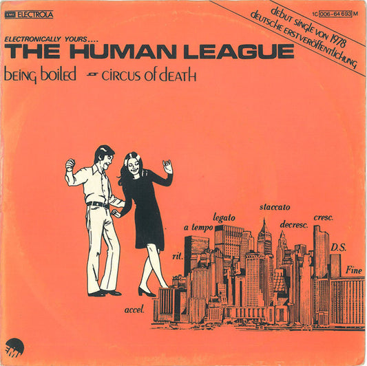 The Human League : Being Boiled / Circus Of Death (7", Single, Mono, RE)