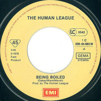 The Human League : Being Boiled / Circus Of Death (7", Single, Mono, RE)