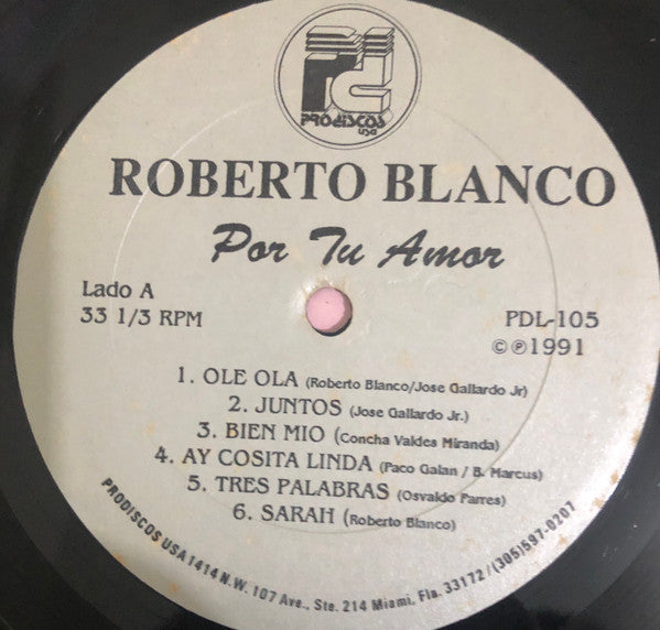 Roberto Blanco : Por Tu Amor (LP, Album)