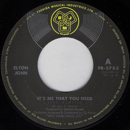 Elton John : It's Me That You Need (7", Single)