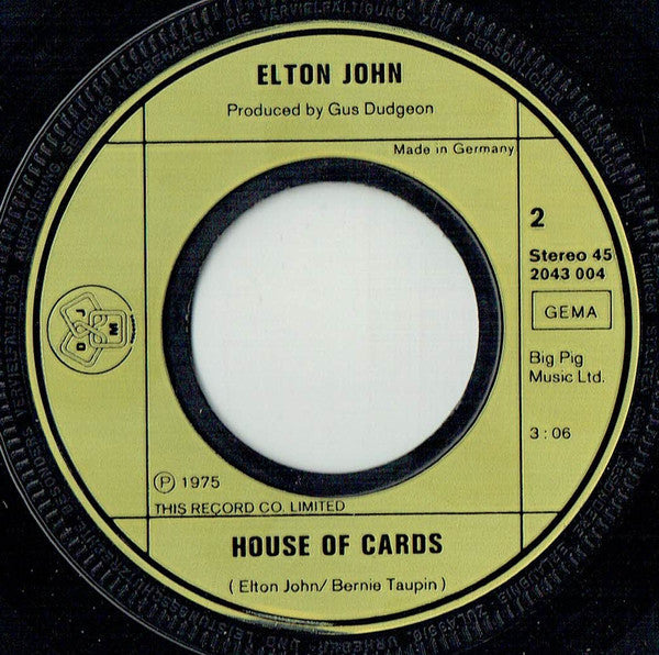 Elton John : Someone Saved My Life Tonight (7", Single)