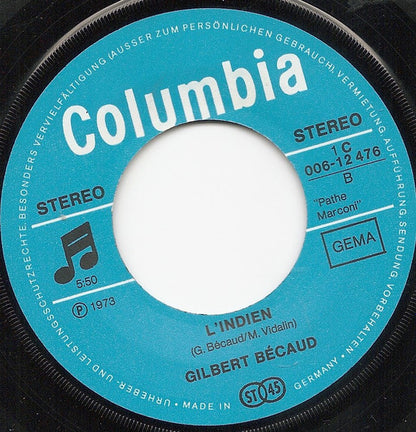 Gilbert Bécaud : Marie Quand Tu T'en Vas / L'Indien (7")
