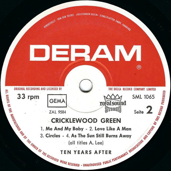 Ten Years After : Cricklewood Green (LP, Album, RP)