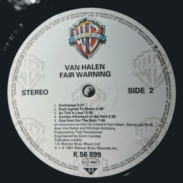 Van Halen : Fair Warning (LP, Album, RE)