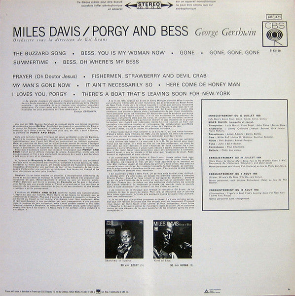 Miles Davis : Porgy And Bess (LP, Album, RE)