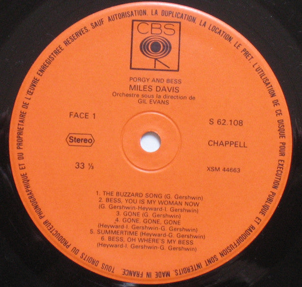 Miles Davis : Porgy And Bess (LP, Album, RE)