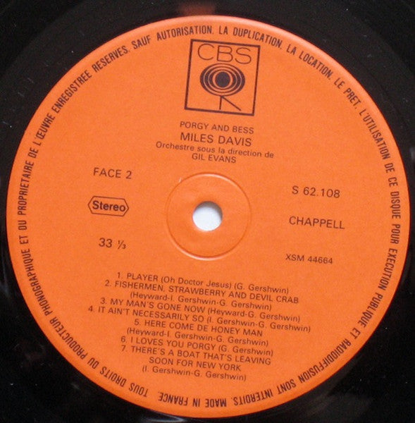 Miles Davis : Porgy And Bess (LP, Album, RE)