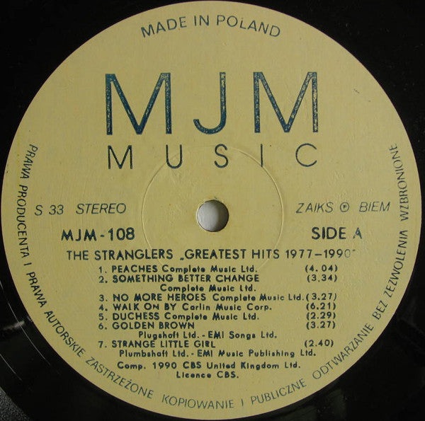 The Stranglers : Greatest Hits 1977-1990 (LP, Comp)