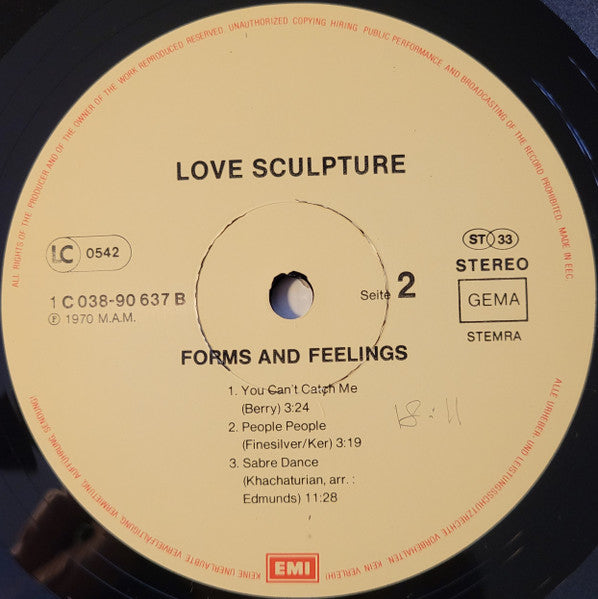 Love Sculpture : Forms And Feelings (LP, Album, RE)