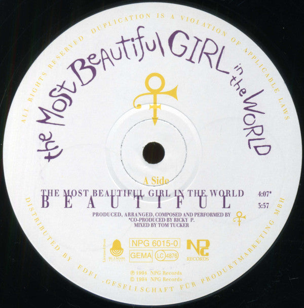 The Artist (Formerly Known As Prince) : The Most Beautiful Girl In The World (12", Maxi)