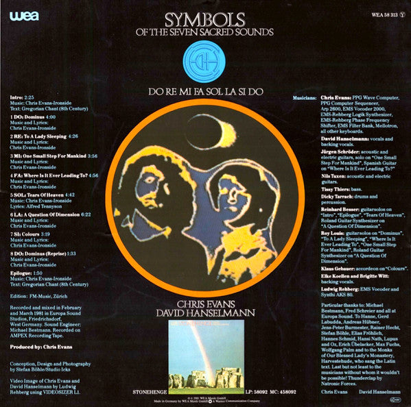 Chris Evans* - David Hanselmann : Symbols Of The Seven Sacred Sounds (LP, Album)