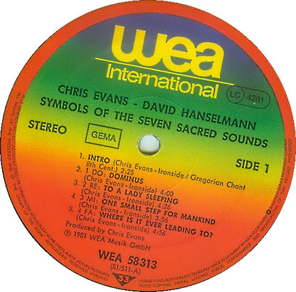 Chris Evans* - David Hanselmann : Symbols Of The Seven Sacred Sounds (LP, Album)