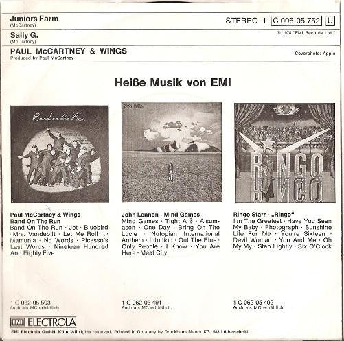 Wings (2) : Junior's Farm (7", Single)