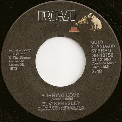 Elvis Presley : Burning Love (7", Single, RE, Ind)