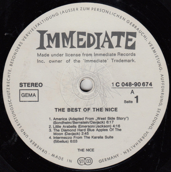 The Nice : The Best Of The Nice (LP, Comp, "TH)