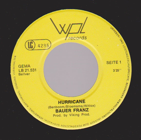 Hurricane (36) : Bauer Franz (7", Single)
