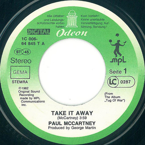 Paul McCartney : Take It Away (7", Single)