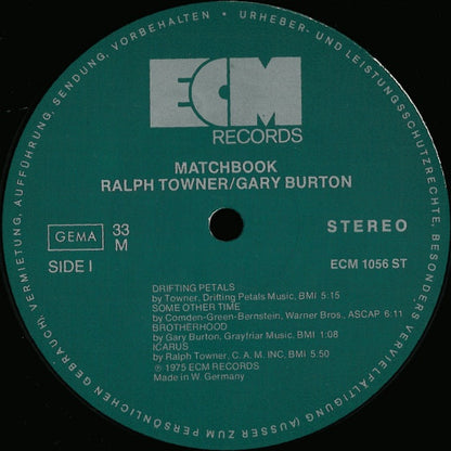 Ralph Towner, Gary Burton : Matchbook (LP, Album)