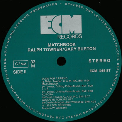 Ralph Towner, Gary Burton : Matchbook (LP, Album)