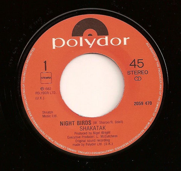Shakatak : Night Birds (7", Single)