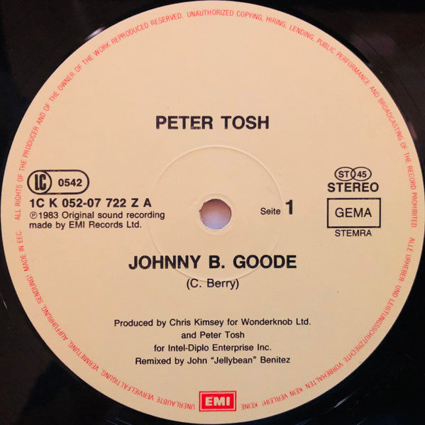 Peter Tosh : Johnny B. Goode / Peace Treaty (12", Maxi)
