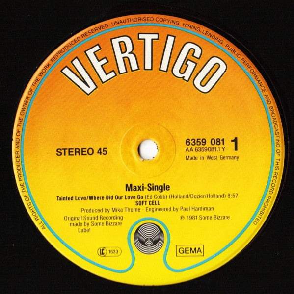 Soft Cell : Tainted Love / Where Did Our Love Go (12", Maxi, RE)