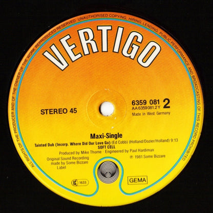 Soft Cell : Tainted Love / Where Did Our Love Go (12", Maxi, RE)