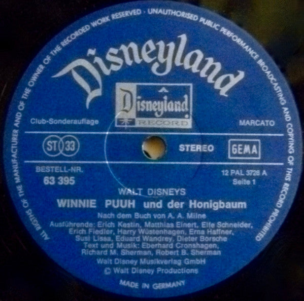 Dieter Borsche : Walt Disney's Winnie Puuh Und Der Honigbaum (LP, Club)