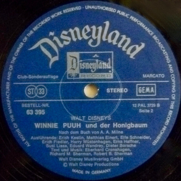 Dieter Borsche : Walt Disney's Winnie Puuh Und Der Honigbaum (LP, Club)