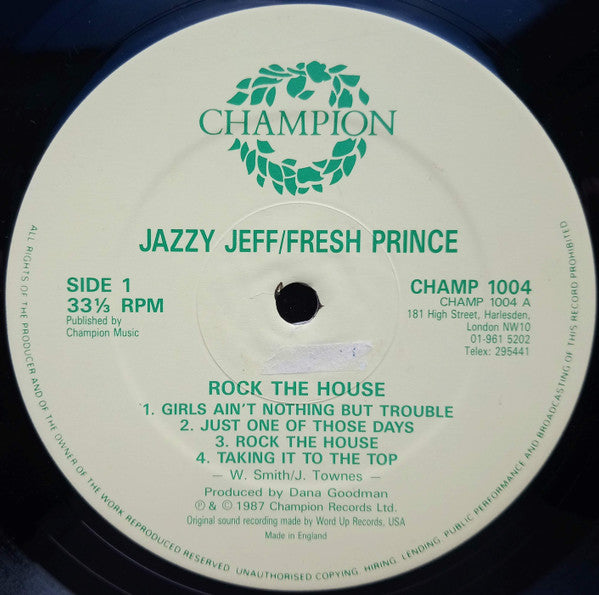 DJ Jazzy Jeff & The Fresh Prince : Rock The House (LP, Album)