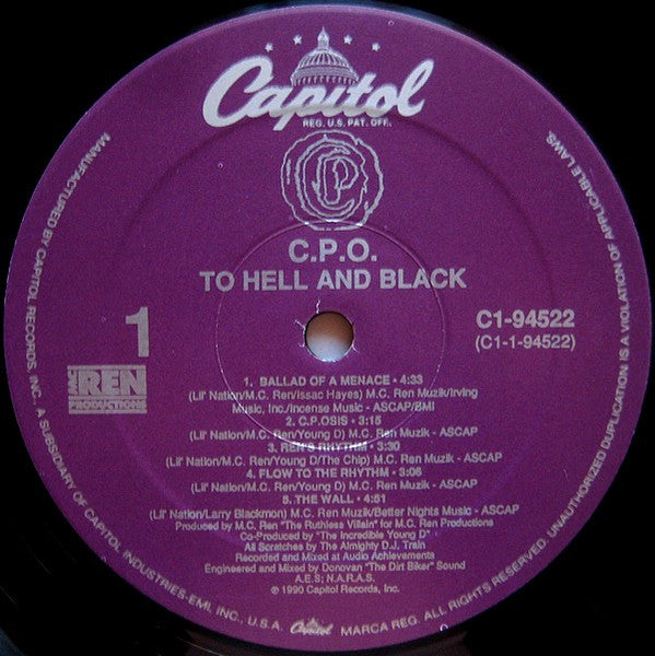 C.P.O. : To Hell And Black (LP, Album)