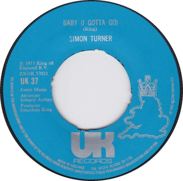 Simon Fisher Turner : Baby (I Gotta Go) / I Wanna Love My Life Away (7")