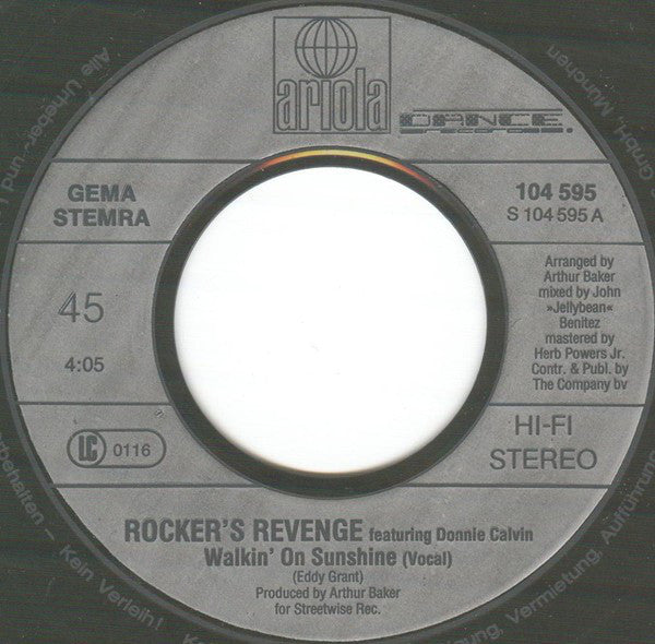 Rocker's Revenge* : Walkin' On Sunshine (7", Single)